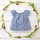 Baumwollpopeline Bi-Color-Blumen – jeansblau/hellblau,  thumbnail number 7