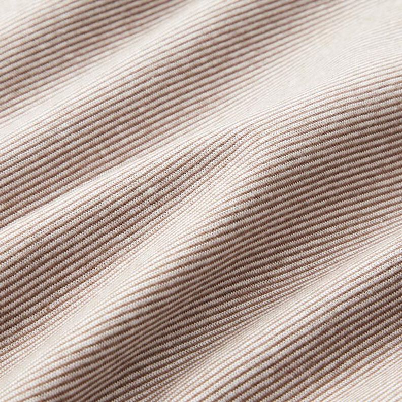 Bündchen Schlauchware schmale Ringel – schokolade/wollweiss,  image number 2