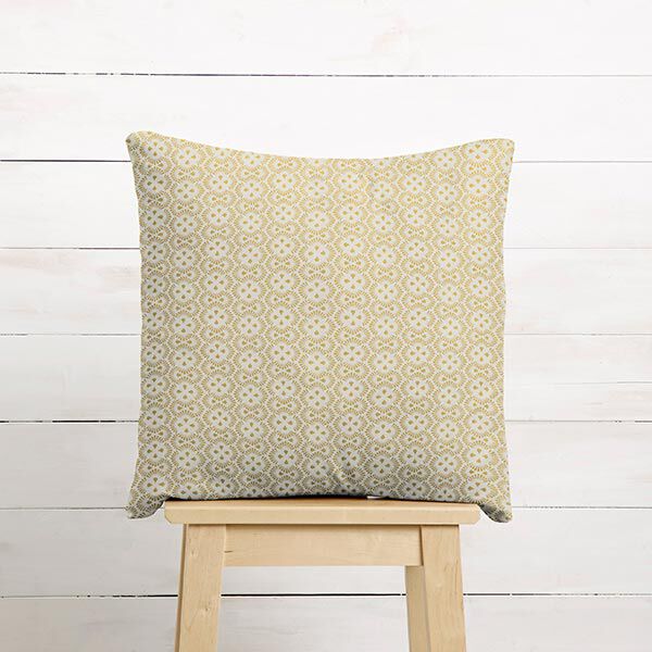 Baumwollstoff Popeline Eiskristalle – wollweiss/gold, image number 8