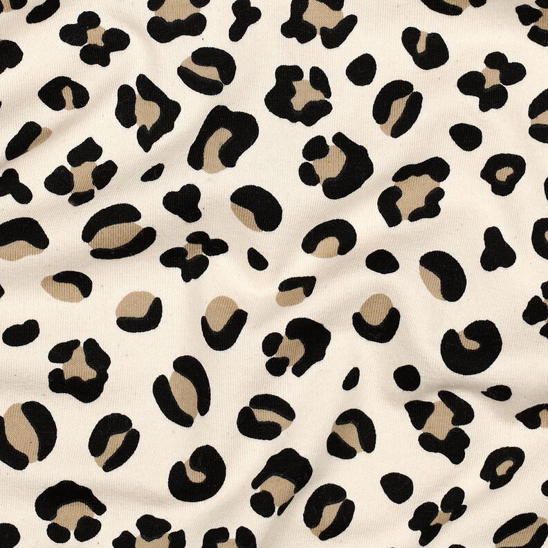 Sweatshirt angeraut Leo Print | Poppy Fabrics – creme/anemone, image number 2