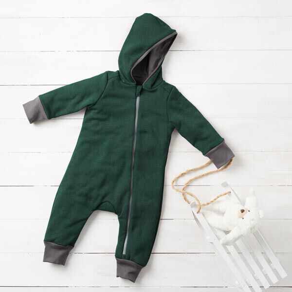 Alpenfleece Kuschelsweat Uni – dunkelgrün | Reststück 100cm