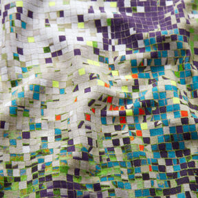 GOTS Baumwolljersey verstreutes Mosaik | TCC x LOOKS by Wolfgang Joop – apfelgrün/dunkelbeige, 