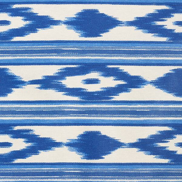 Beschichtete Baumwolle Ethno-Streifen – blau | Reststück 50cm