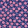 Baumwollpopeline Sommerblümchen | Poppy Fabrics – rosa/indigo,  thumbnail number 2