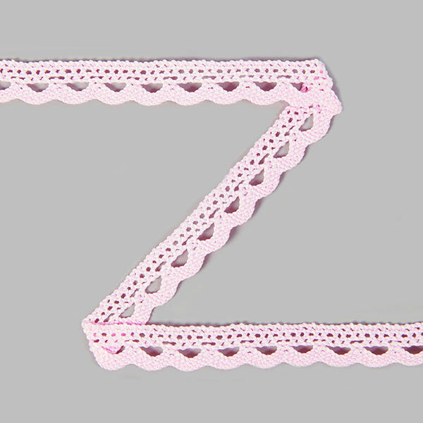 Klöppelspitze mit Bogenkante [10 mm] - rosa,  image number 1