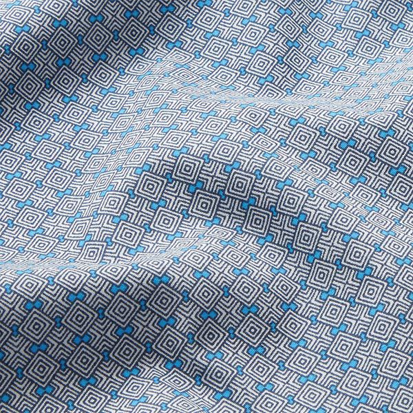 Futterstoff Rautenmuster – grau/blau | Reststück 50cm