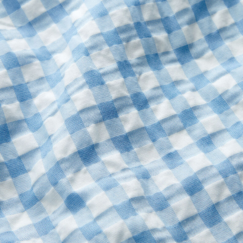 Seersucker großes Vichykaro – weiss/hellblau,  image number 2