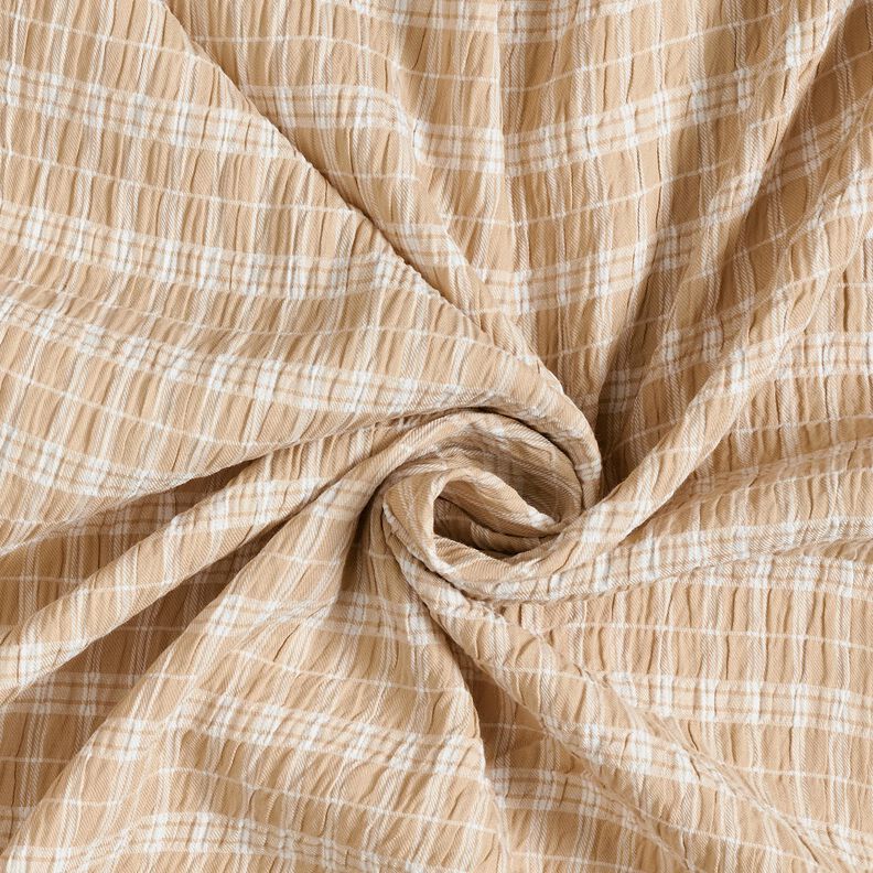 Seersucker gemischte Streifen – sand/weiss, image number 3