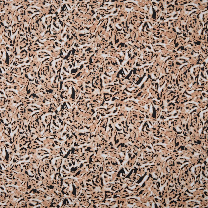 Viskosejersey abstrakter Leoprint – hellbraun/schwarz,  image number 1