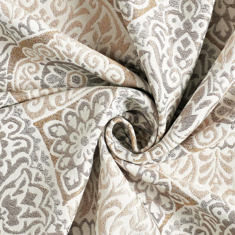 Dekostoff Jacquard elegante Kacheln – anemone/hellbeige,  image number 3