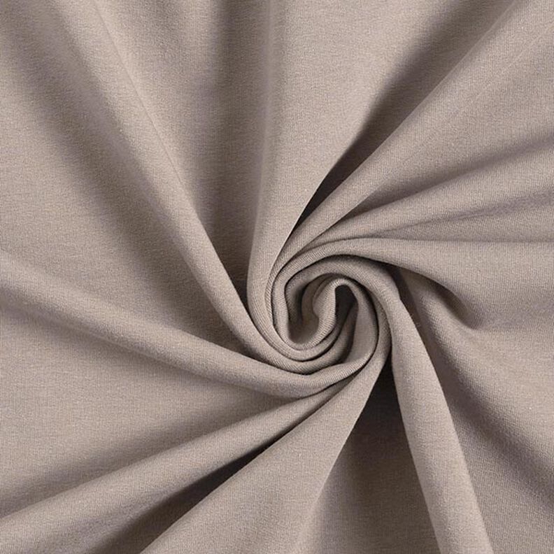 Leichter Baumwollsweat Uni – dunkeltaupe, image number 1