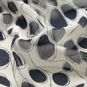 Chiffon abstrakte Kreise – weiss/schwarz, 