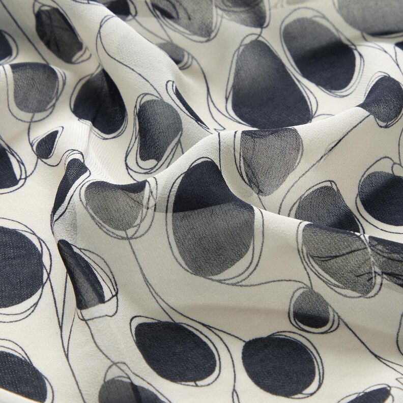 Chiffon abstrakte Kreise – weiss/schwarz,  image number 2