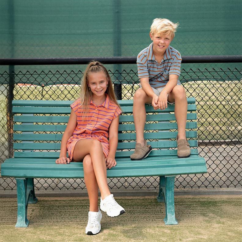 Frotteejersey Streifen | Poppy Fabrics – orange/rotlila,  image number 7