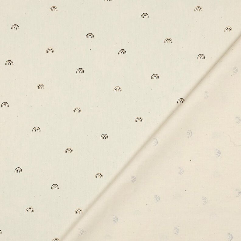 GOTS Baumwollpopeline kleine Regenbögen | Poppy Fabrics – natur/rehbraun,  image number 4
