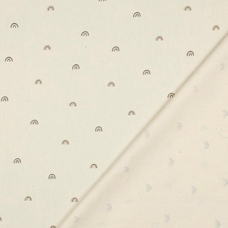 GOTS Baumwollpopeline kleine Regenbögen | Poppy Fabrics – natur/rehbraun, image number 4