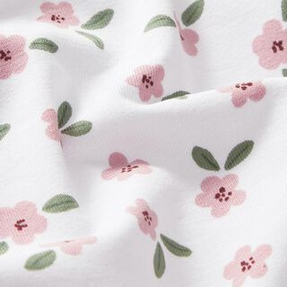 Baumwolljersey süsse Waldblümchen – weiss, 