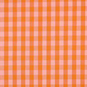 Baumwollpopeline Karo | Poppy Fabrics – rosa/pfirsichorange, 