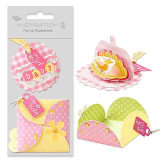 Pop-Up-Bastelset Baby Girl  – rosa, 