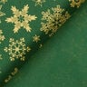 Baumwollstoff Popeline Schneekristalle – grün/gold,  thumbnail number 4