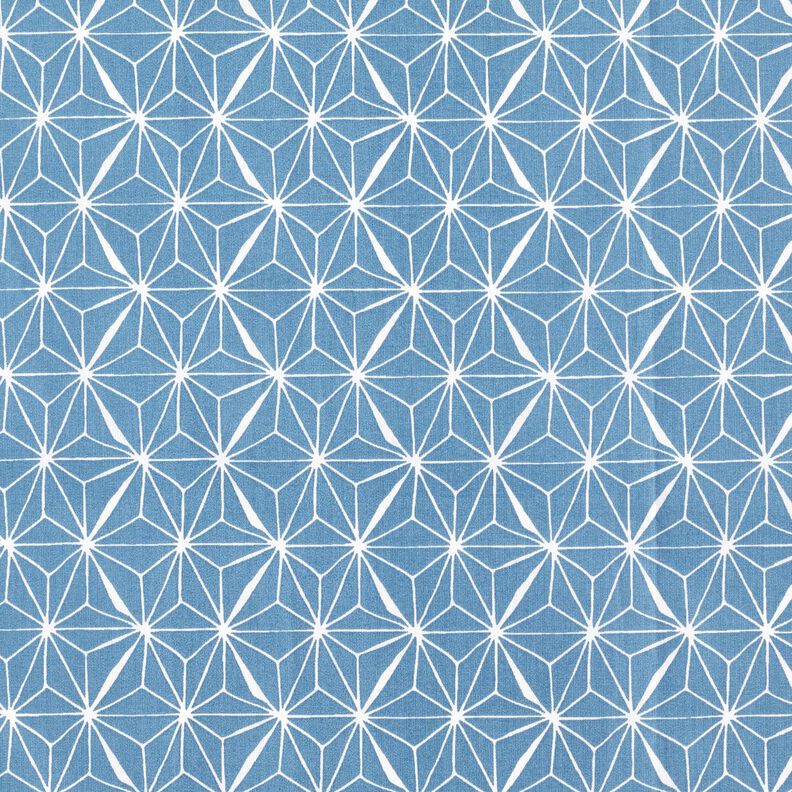 Beschichtete Baumwolle grafische Sterne – blau/weiss,  image number 1