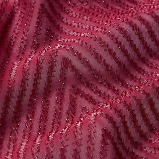 Chiffon ZickZack Glitzer – bordeauxrot, 