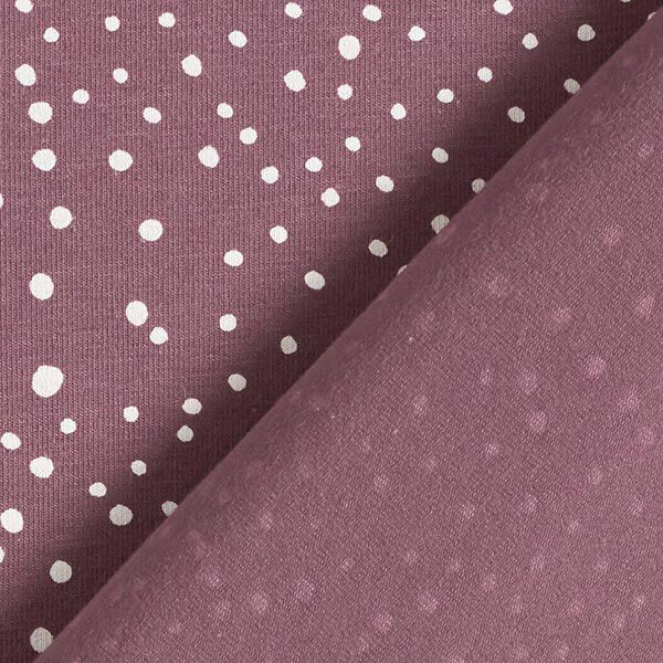 Baumwolljersey unregelmäßige Punkte – aubergine