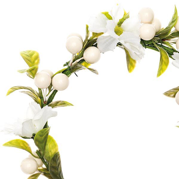 Deko Blumenkranz mit Beeren [Ø 10 cm/ 16 cm] – weiss/grün,  image number 2