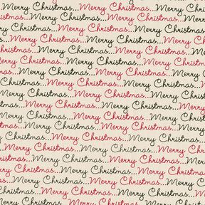 Baumwollstoff Cretonne Merry Christmas – natur/karminrot, 
