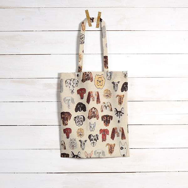Dekostoff Gobelin Hunde – beige | Reststück 50cm