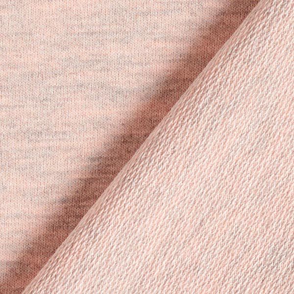 French Terry Fein Melange – rosa/grau | Reststück 100cm