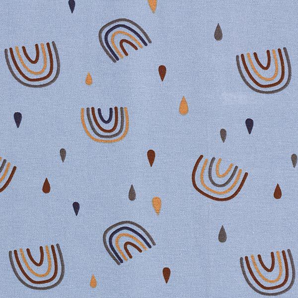 Dekostoff Canvas Regenbogen – jeansblau | Reststück 50cm