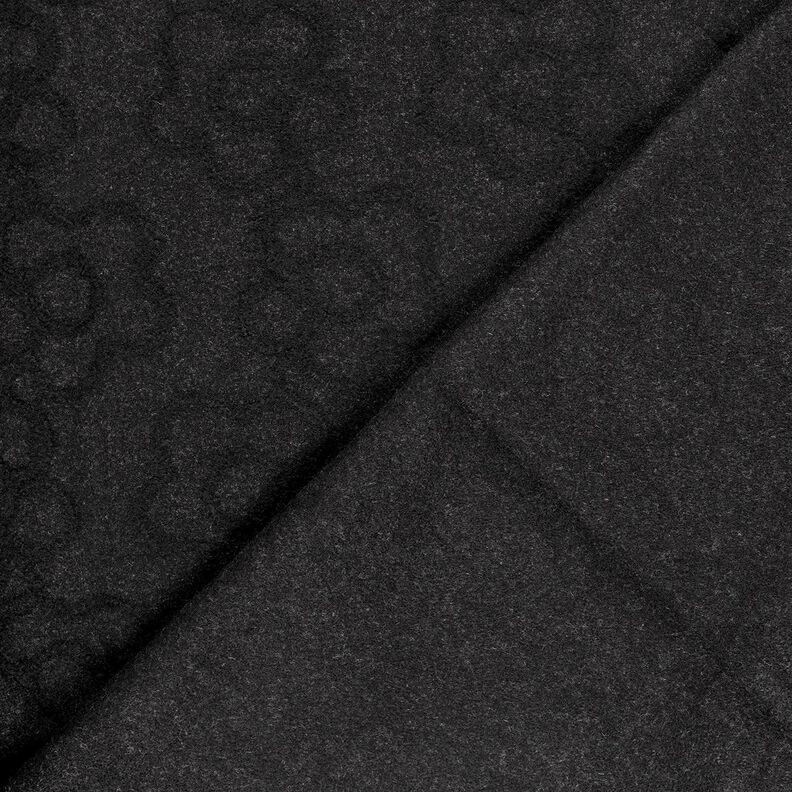 Mantelstoff erhabene Blumen – schwarz,  image number 4