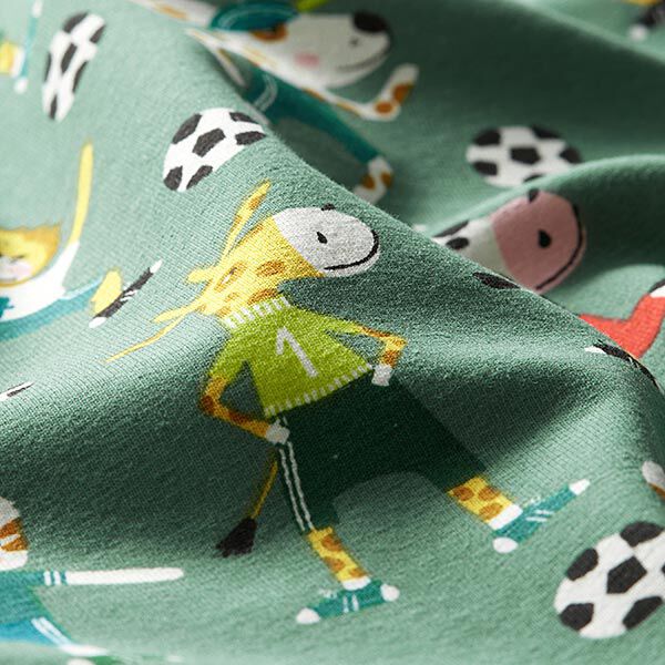 Stoffpaket Jersey Fußball-Tiere – schilf, image number 5