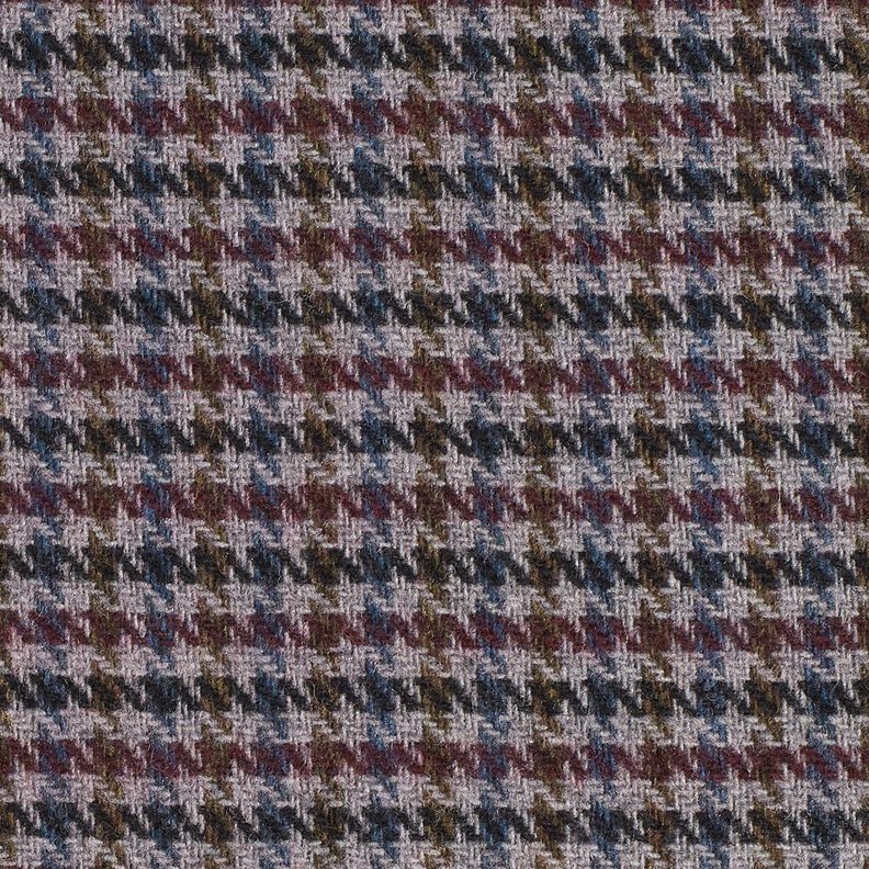 Mantelstoff Woll-Mix kleiner Hahnentritt – merlot/silber,  image number 1