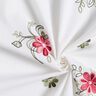 Baumwollpopeline Stickerei Blumensträuße – weiss/beere,  thumbnail number 3