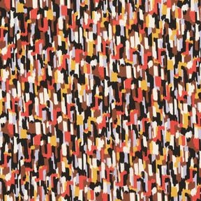 Cr&ecirc;pe Gewebe Pinselstriche &ndash; schwarz/terracotta, 