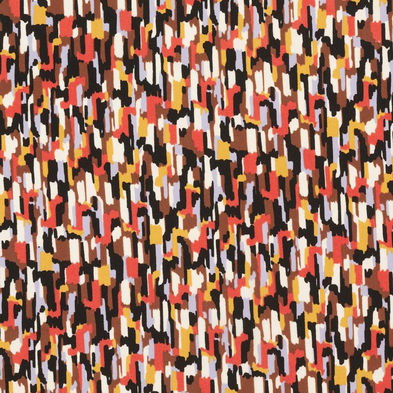 Kreppstoff Pinselstriche – schwarz/terracotta,  image number 1