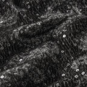 Mantelstoff Paisley und Pailletten – anthrazit/hellgrau, 