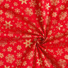 Baumwollstoff Popeline Schneekristalle – rot/gold,  thumbnail number 3