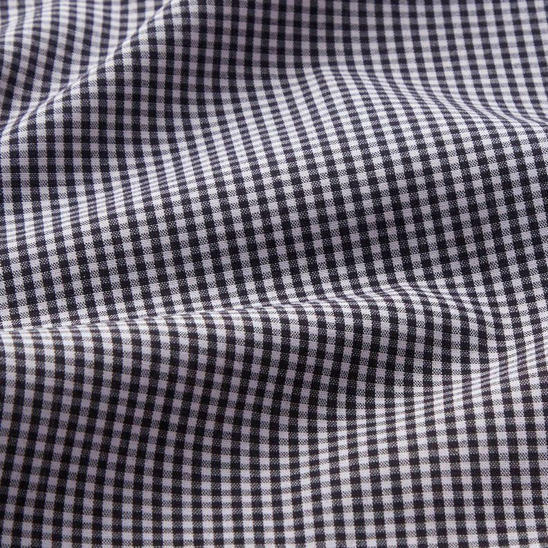 Hemdenstoff kleines Karo – schwarz/hellblau, image number 2