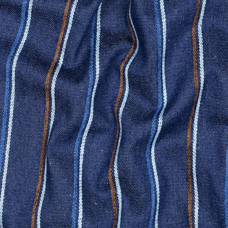 Jeans eingewebte Streifen | Poppy Fabrics – indigo,  image number 2