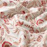 Musselin/ Doppel-Krinkel Gewebe folkloristische Blumen – natur/rot,  thumbnail number 2