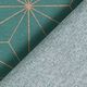 Dekostoff Canvas Artdecosterne – petrol/gold,  thumbnail number 4