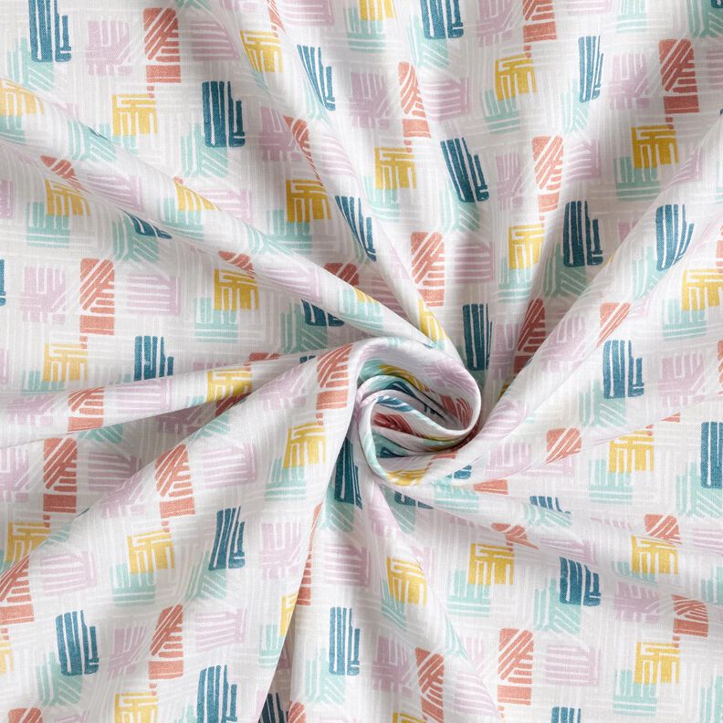 Baumwollstoff Cretonne schraffierte Formen – silbergrau/pastellviolett,  image number 3