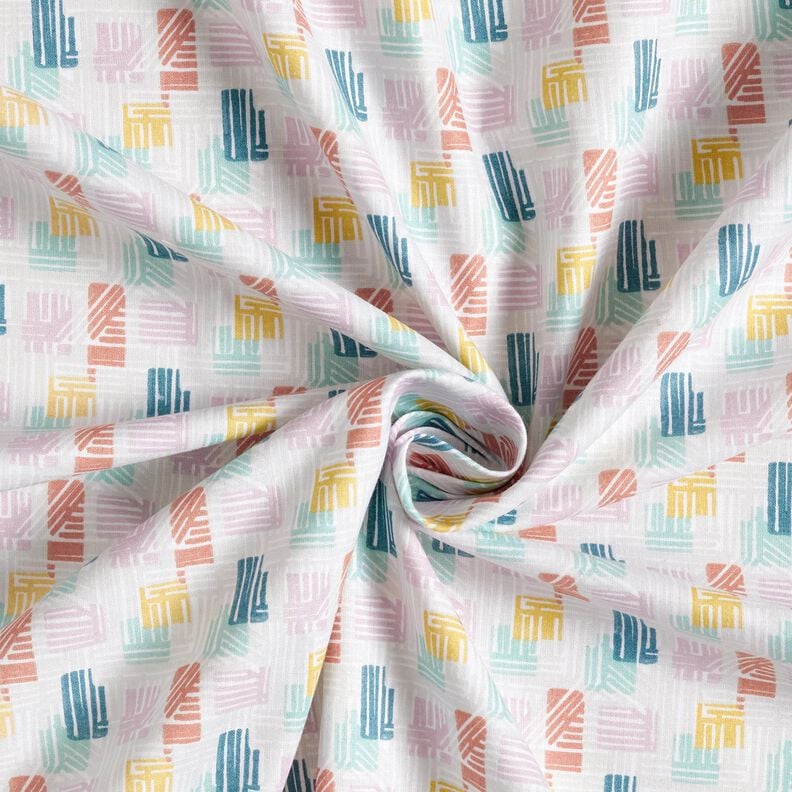 Baumwollstoff Cretonne schraffierte Formen – silbergrau/pastellviolett, image number 3