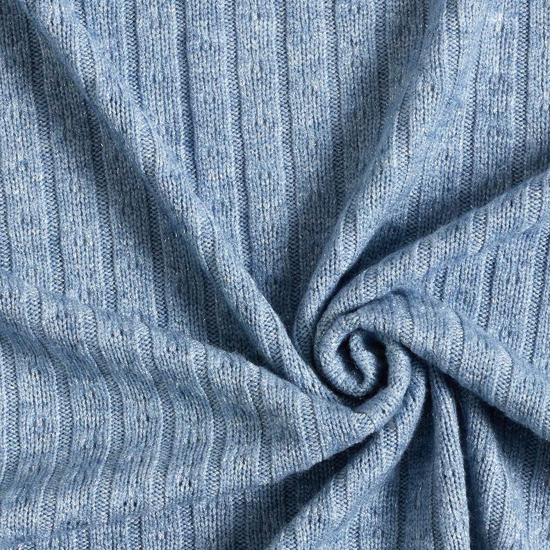 Strickstoff Ajour edle Glitzerstreifen – hellblau,  image number 3
