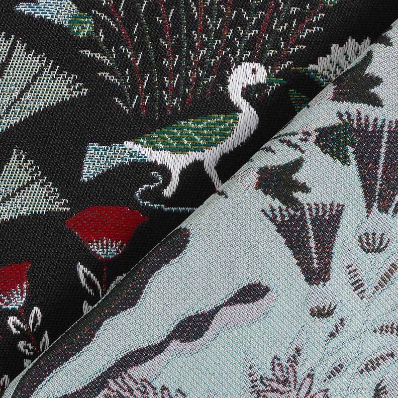 Dekostoff Gobelin paradiesische Botanik – schwarz/grün,  image number 5