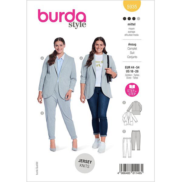 Plus-Size Anzug  | Burda 5935 | 44-54,  image number 1