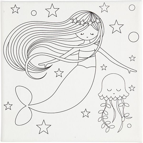 Keilrahmen bedruckt Meerjungfrau [ 20 x 20 cm ] – weiss,  image number 5
